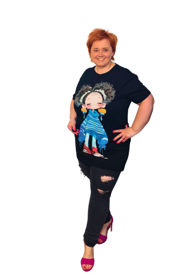 Tričko Fly s dievčatkom - modré